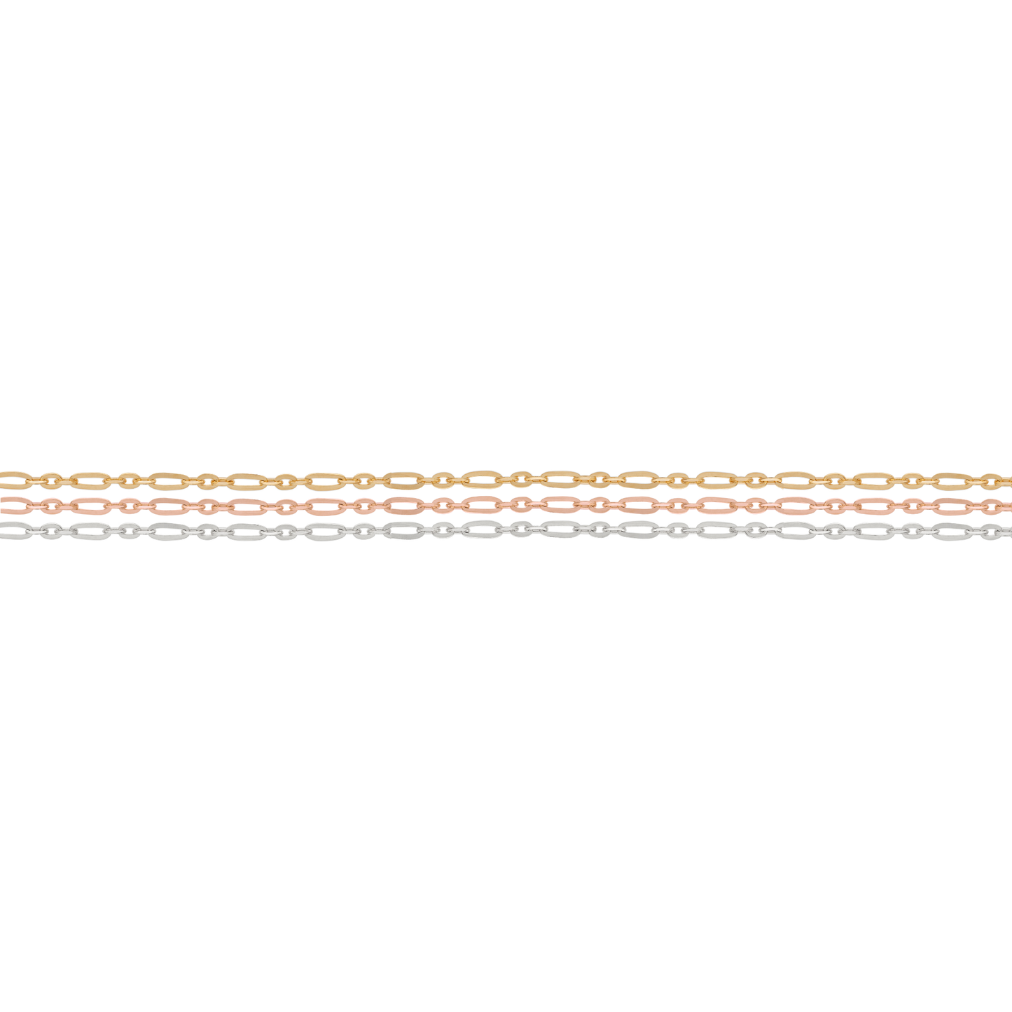 Figaro Diamond Cut Chain · 14K Solid Gold