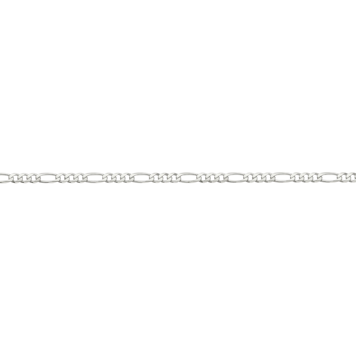 Large Flat Figaro Chain ·  Sterling Silver