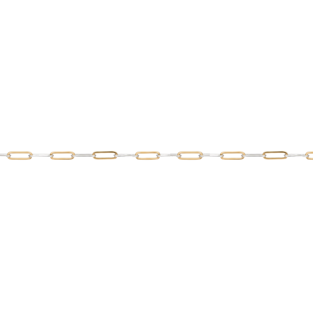 Two Tone Paperclip Chain · 14k Gold Filled and Sterling Silver