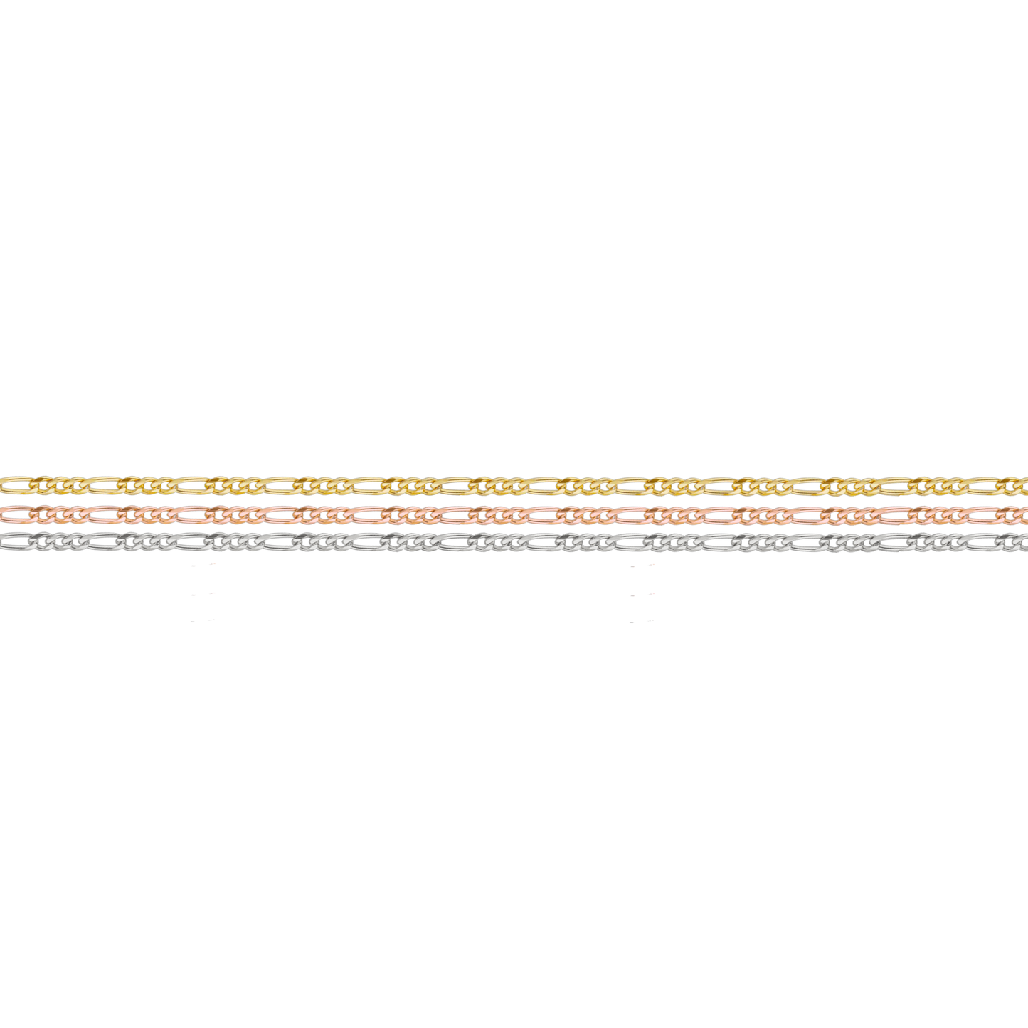 Flat Figaro Chain · 14K Solid Gold