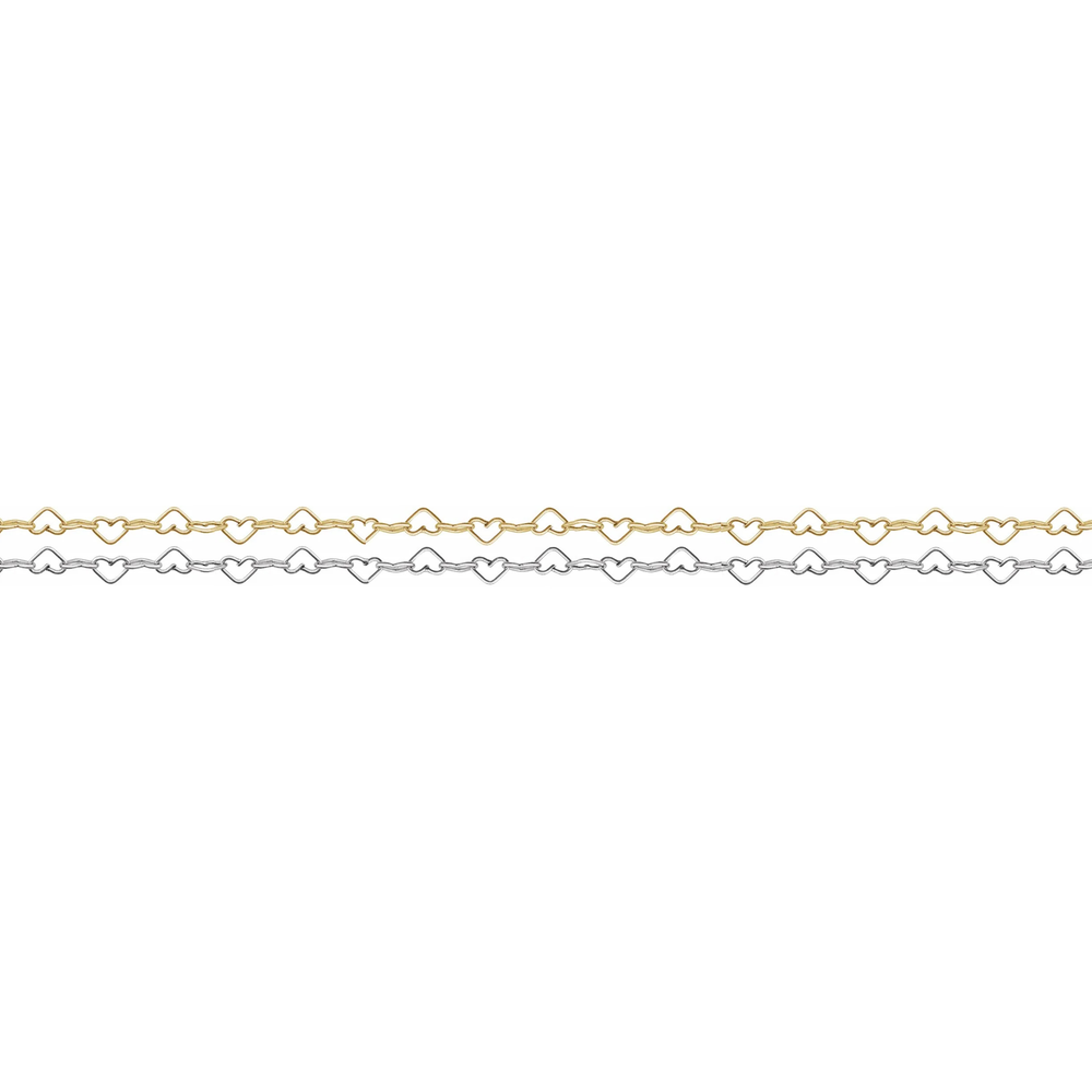 Hearts Chain · 14k Gold Filled and Sterling Silver